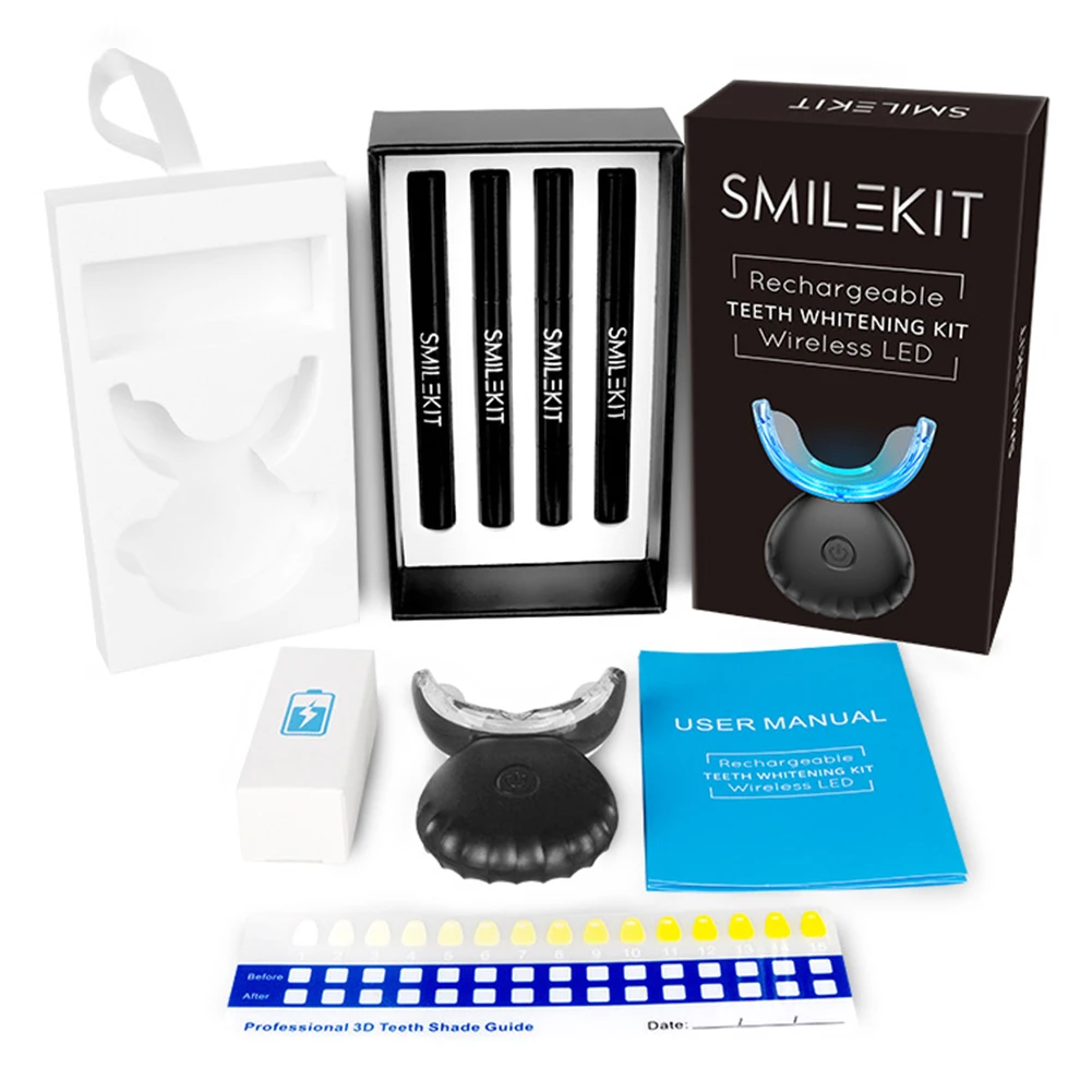 Teeth Whitening Gel Peroxide - 歯科歯ホワイトニングキットミニ 16 LED コールドライト 35% カルバミド過酸化物ゲル歯ホワイトナー漂白ペン口腔トレイデバイスセット