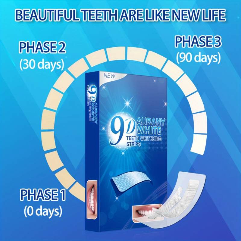 9D Aurany ホワイト歯ホワイトニング ストリップ 2 - Teeth Whitening Gel Peroxide のレビューと価格